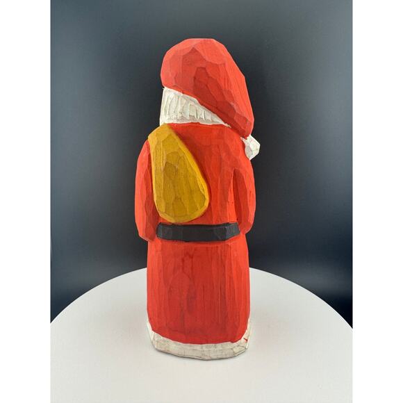 Hand-Carved Folk Santa Claus Statue - Picture 4 of 8